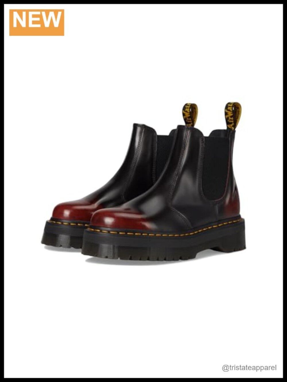Dr. Martens 2976 Quad Chelsea Boots Leather Platform Ankle Boots